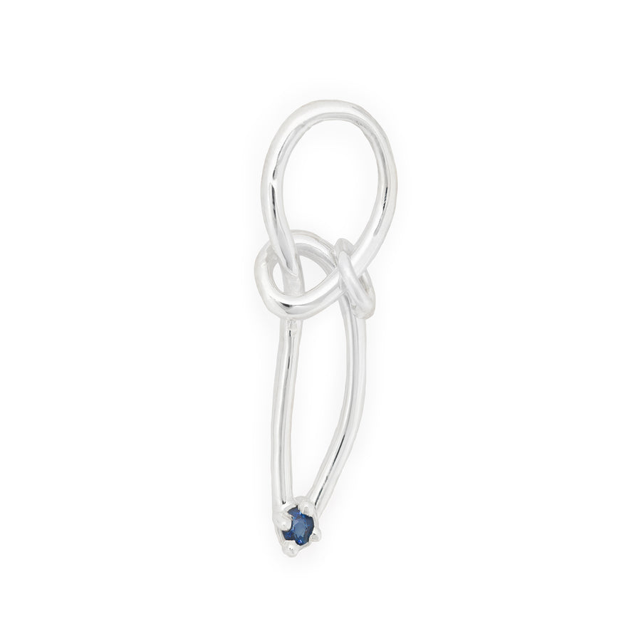 Bowline Pendant with Blue Emerald